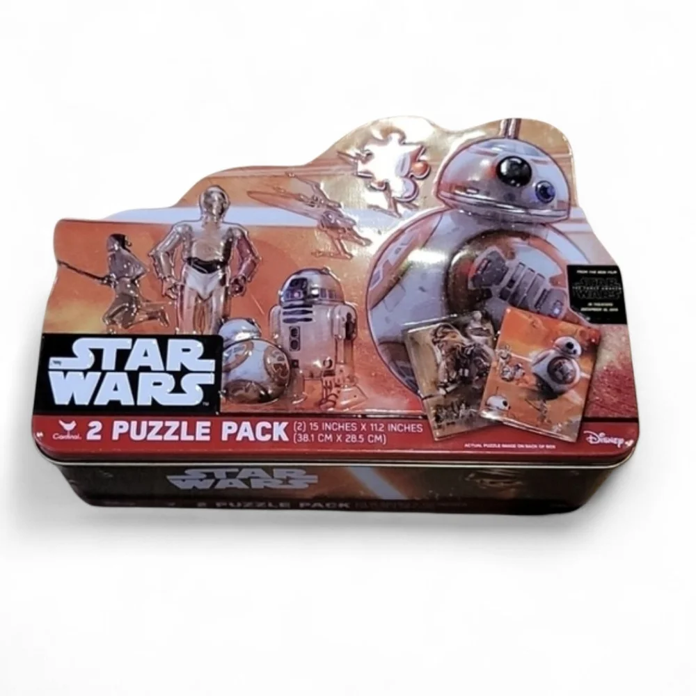 Star Wars BB-8 R2-D2 C-3PO 2 Puzzle Set Collectible Tin Disney